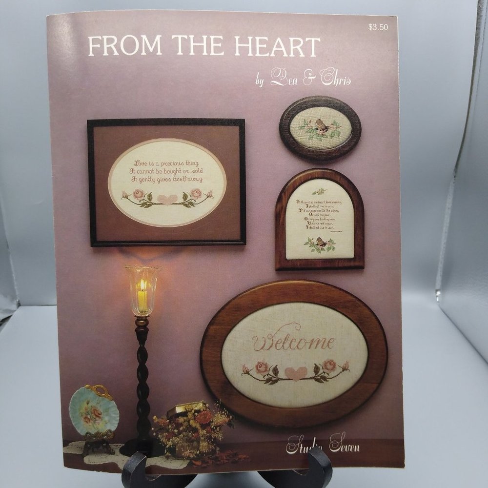 Vintage Cross Stitch Patterns, From the Heart by Bea and Chris, Studio Seven